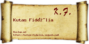 Kutas Fidélia névjegykártya